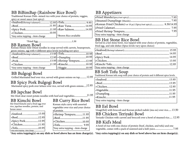 Check Out Our Menu! - BBBOWL